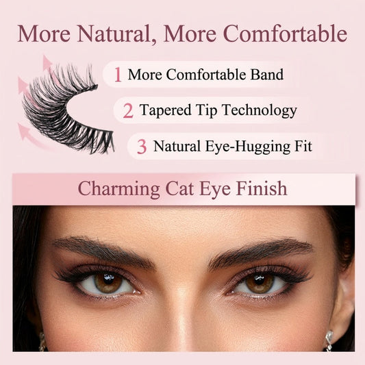 🏆 Last Day Special Price £9.99 ! 🔥 Buy One Get One Free 🎁  💐Waterproof & Reusable Self-Adhesive Eyelashes