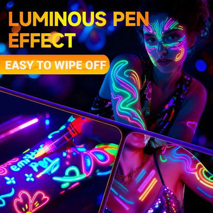 🎅New Year Special Deals £7.99!!⚡50K+ SOLD!🎁UV Glow Face and Body Paint Markers Set
