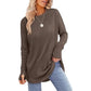 🤩Hot Sale-50% Off🌼Women's Tunic Tops to Wear with Leggings Long Sleeve Thumb Hole Shirts Crew Neck Curved Hem