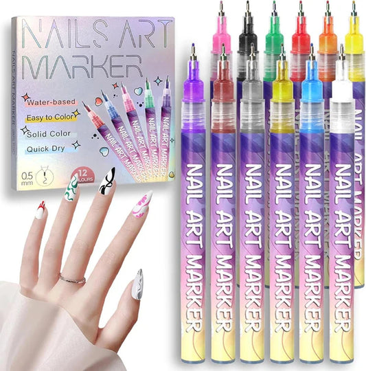 💖Black Friday Sale Special ￡9.99!!⏳12 Colors Nail Art Pens Set🎨💅