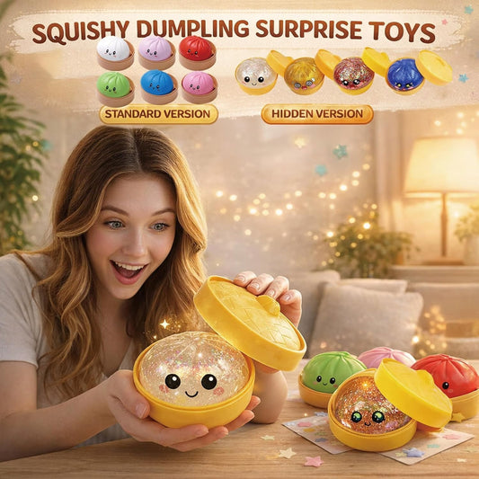 🔥Last Day 50% OFF🎁Glitter Dumpling Squishy Steamer Blind Box Surprise Squeeze Fun
