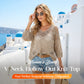 🔥💐SUMMER DAY SALE - ONLY £13.99!!⚡50K+ SOLD✨Womens Bohemian-Inspired Beige Crochet Top With V-Neck