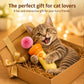 Electric Cat Wand Toy for Indoor Cats, 2026 New Interactive Automatic Retractable Cat Teaser with Plush Ball, Fuzzy Ball Launchers Enrichment Toy for Kittens Adult Multi Pet Households