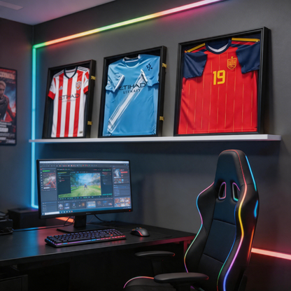 😍New Hot Sales - 65% OFF⚽ Football Jersey Display Frame – Magnetic Wall Mount Shirt Holder for True Fans
