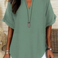 🌸Summer Hot Sales - only ￡10.99👕Fashion Loose Solid Color Short Sleeve Top