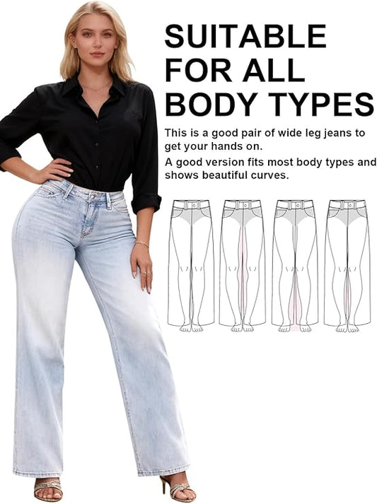 👖New arrival 40% OFF!💃 Women's Mid-Low Rise Baggy Jeans – Stretchy Wide Leg, Structured Fit & Everyday Style ✨