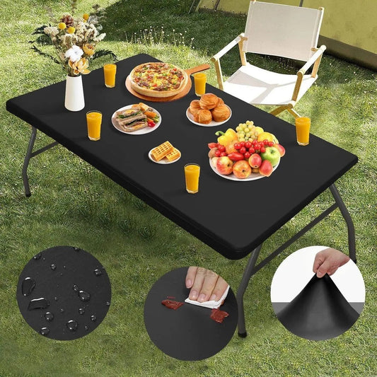 🌸 LIMITED TIME 60% OFF! ✨Pack Stretch Fabric Table Top Cap Cover, fits 4ft/6ft/8ft Tables