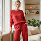 ✨💖Last-Minute Christmas Offers 👚⏰Women's Glitter Pullover Sweater & Pants 2-Piece Set