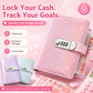 🎄Xmas Pre Sale￡7.99!!✨ SparkleLock Cash Savings Binder with 3-Digit Combination Lock – 100-Page Cash Stuffing Budget Organizer for Savings Challenges, Money Goals & Gifts 💖