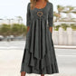 Bestseller🏆👗 Tiered Midi Dress with Heart Accent – Flattering A-Line & Breezy Fabric for Travel or Gatherings