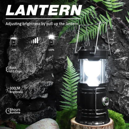 💥 HALF PRICE TODAY! 🔦 Solar Camping Lantern – Collapsible LED Light with Magnetic Base, Foldable Hook & USB/Solar Charging ⛺️