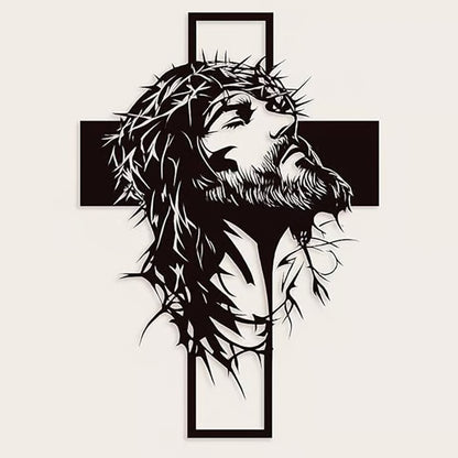 🏡ON SALE 60% OFF🔥✝️Metal Jesus and Cross Wall Art: Christian Home Decor🎄