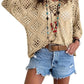 🔥💐SUMMER DAY SALE - ONLY £13.99!!⚡50K+ SOLD✨Womens Bohemian-Inspired Beige Crochet Top With V-Neck
