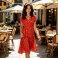 🌈2026 Summer Hot Sale 50% OFF!✨Women's V-Neck Floral Print Dress with Twist Waist