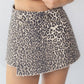 KATCH ME Layered High Waist Raw Hem Denim Skorts With Tassel Detail