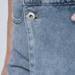 KATCH ME Layered High Waist Raw Hem Denim Skorts With Tassel Detail