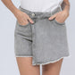 KATCH ME Layered High Waist Raw Hem Denim Skorts With Tassel Detail