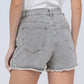 KATCH ME Layered High Waist Raw Hem Denim Skorts With Tassel Detail