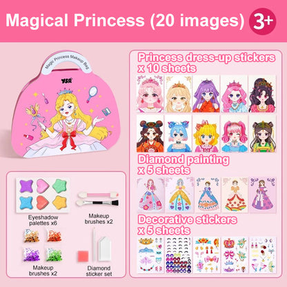 😍🎁New Year gifts Hot Sale 49% OFF🎁🌸JSR Special Diamond Painting & Princess Book Makeup Craft Kits Foil Art Books Set Play on Paper