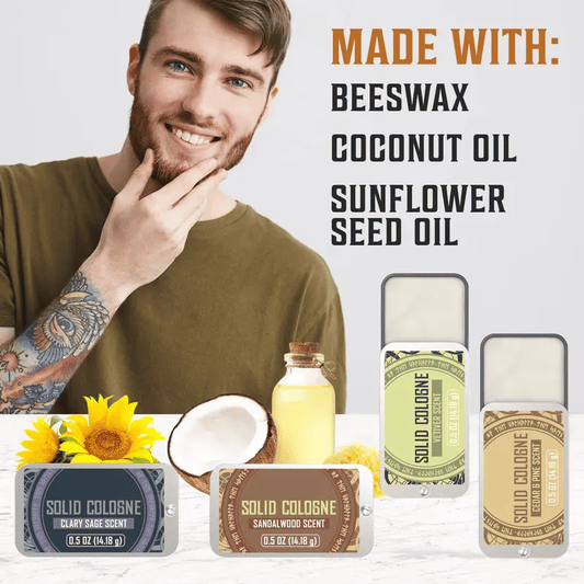 🎅🎁Christmas Gift idea 60% OFF🎄💖Solid Cologne for Men - 4 Pack