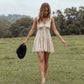 Womens Boho Lace Mini Slip Dress