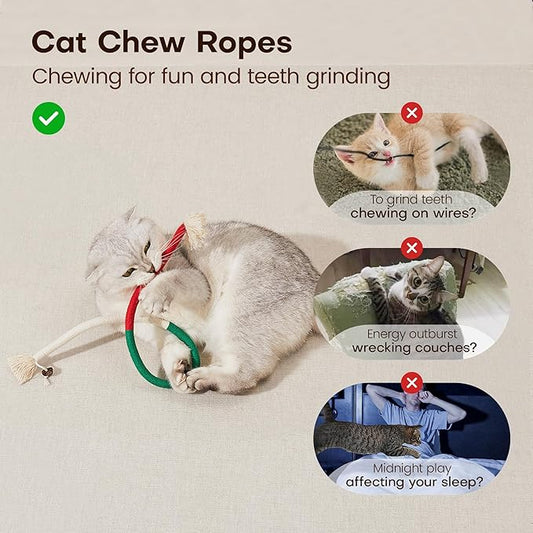 🔥LAST DAY 49% OFF😻Catnip Chew Rope Toy – Natural, Safe Tooth Cleaner for Indoor Cats
