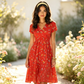 🌈2026 Summer Hot Sale 50% OFF!✨Women's V-Neck Floral Print Dress with Twist Waist