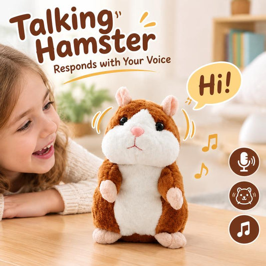 🐹 Last Day Special Price £9.99!Free shipping!!✨Talking Hamster Plush – repeats whatever you say, auto head-shaking, hilarious fun for kids & adults.🎁