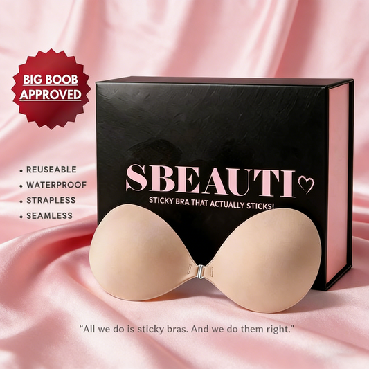 🏆 LAST DAY SALE: BUY 1 GET 1 FREE!!✨ Invisible Deep V Push Up Sticky Bra for a Smooth Strapless Look