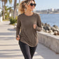 💖This week's Hot Sales - Only ￡13.99✨🍂Women's Casual Crewneck Long Sleeve Top With Thumb Holes and Curved Hem