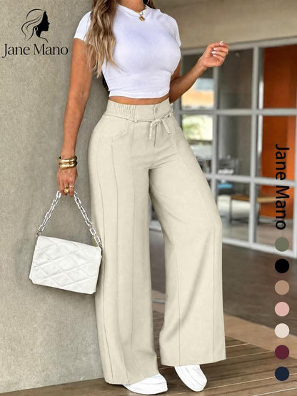 ⏳Last Day Sale Only ￡14.99!!👖 💥 Women's High-Waisted Straight Leg Trousers – Front seam & elastic back – Versatile, comfortable & perfect for office or casual wear ✨🌸