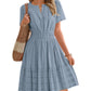 🔥Summer Hot Sales - 65% OFF😍Women's V-Neck Elastic Waist Tiered Mini Dress