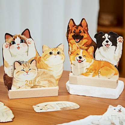 ⏳Limited-time 50% off⏰2026 3D Cats & Dogs Desk Calendar😻📆