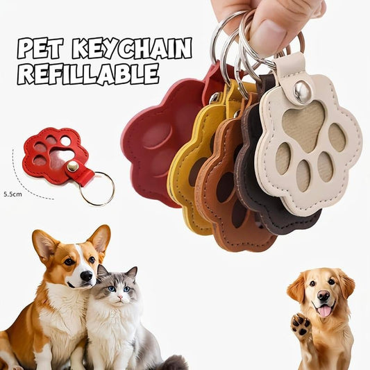 😻🐶Last Day 50% OFF🐾🐾Pet Paw Shaped Leather Keychain - Keep Them By Your Side✨