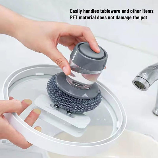⏰Launch Offer Save 20%🔥✨Soap Dispensing Palm Kitchen Brush | Mess-Free Cleaning!