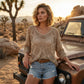 🔥💐SUMMER DAY SALE - ONLY £13.99!!⚡50K+ SOLD✨Womens Bohemian-Inspired Beige Crochet Top With V-Neck