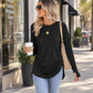 💖This week's Hot Sales - Only ￡13.99✨🍂Women's Casual Crewneck Long Sleeve Top With Thumb Holes and Curved Hem
