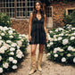 Womens Boho Lace Mini Slip Dress