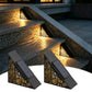 Solar outdoor step lights, IP65 waterproof LED deck/stair lights, color-changing gradient lighting, automatic dusk-to-dawn warm white light, solar-powered.