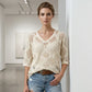 🔥💐SUMMER DAY SALE - ONLY £13.99!!⚡50K+ SOLD✨Womens Bohemian-Inspired Beige Crochet Top With V-Neck
