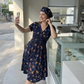 🌈2026 Summer Hot Sale 50% OFF!✨Women's V-Neck Floral Print Dress with Twist Waist