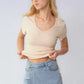 KATCH ME Layered High Waist Raw Hem Denim Skorts With Tassel Detail