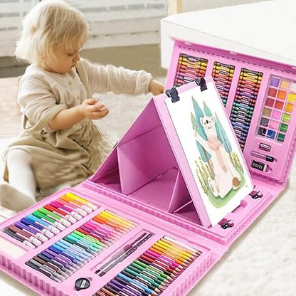 🎁Christmas Gift Idea 49%& Free shipping ✈️🎄208pc Drawing Kit Colouring Art Set💥