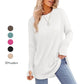 🤩Hot Sale-50% Off🌼Women's Tunic Tops to Wear with Leggings Long Sleeve Thumb Hole Shirts Crew Neck Curved Hem