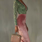 Pink Velvet Bodycon Dress With Patchwork Webbing And Leopard Print