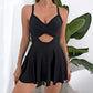 🏖️Summer Hot Sale 60% OFF🏝️Women's Cutout One Piece Skirt Swimsuit – V-Neck, Tummy Control & Flirty Cutouts 🩱✨
