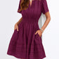 🔥Summer Hot Sales - 65% OFF😍Women's V-Neck Elastic Waist Tiered Mini Dress