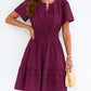 🔥Summer Hot Sales - 65% OFF😍Women's V-Neck Elastic Waist Tiered Mini Dress
