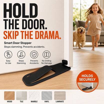🎅LAST DAY SALE 50% OFF!!🎁2-Pack Door Stopper Protector –  No-drill, residue-free & holds doors open. Safe & simple – stock up & save! 🏠✅