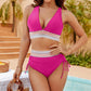 🔥Last Day Sales - Just ￡12.99😍👙High Waisted Tummy Control Color Block Bikini Sets